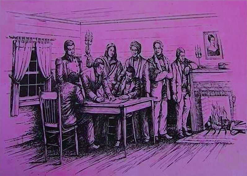 The signing of the Treaty of New Echota on Dec. 29, 1835